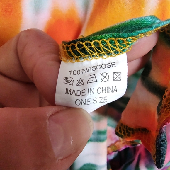 Viscose Heart Tie Dye Vneck Cover Up - Picture 3 of 8